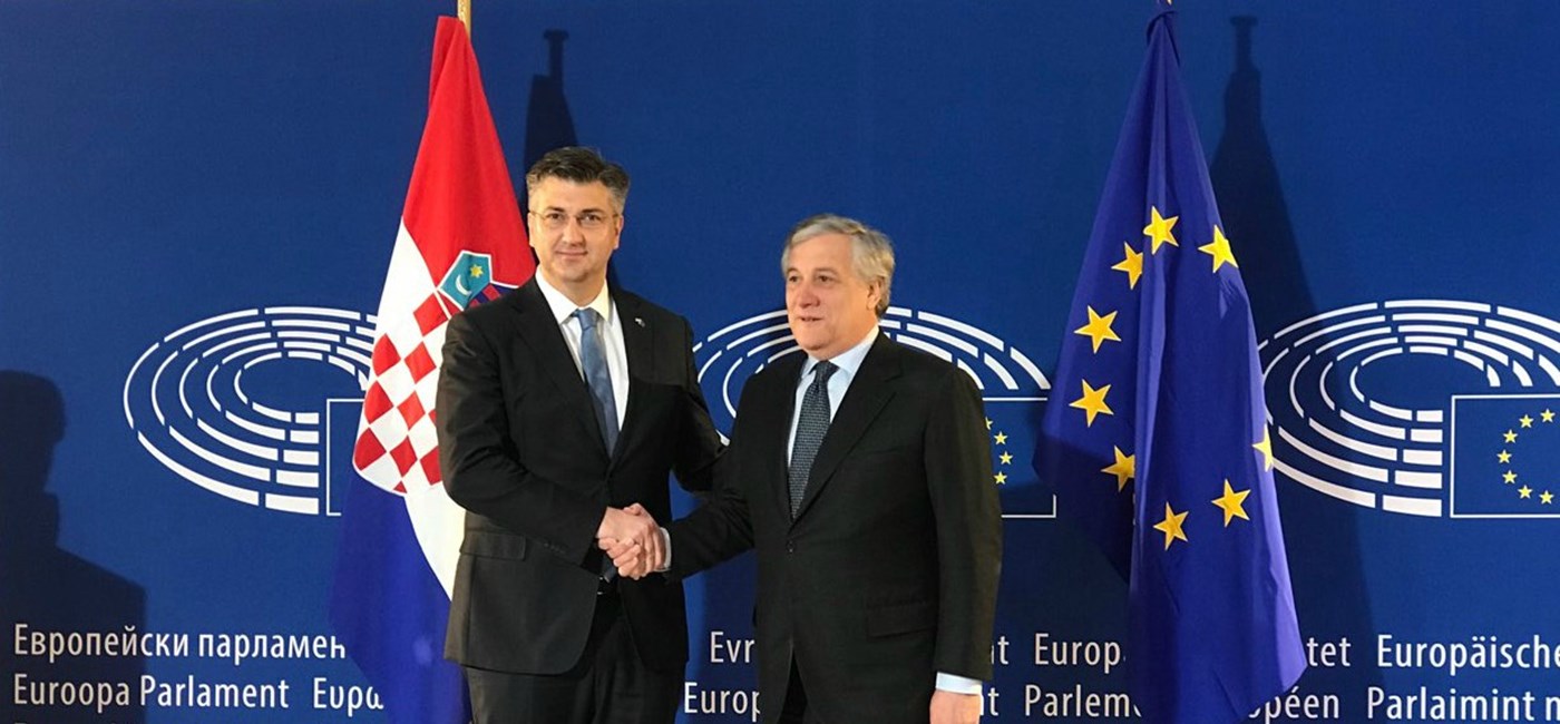 Uoči govora u Europskom parlamentu, predsjednik Vlade Plenković sastao se s predsjednikom EP-a Tajanijem